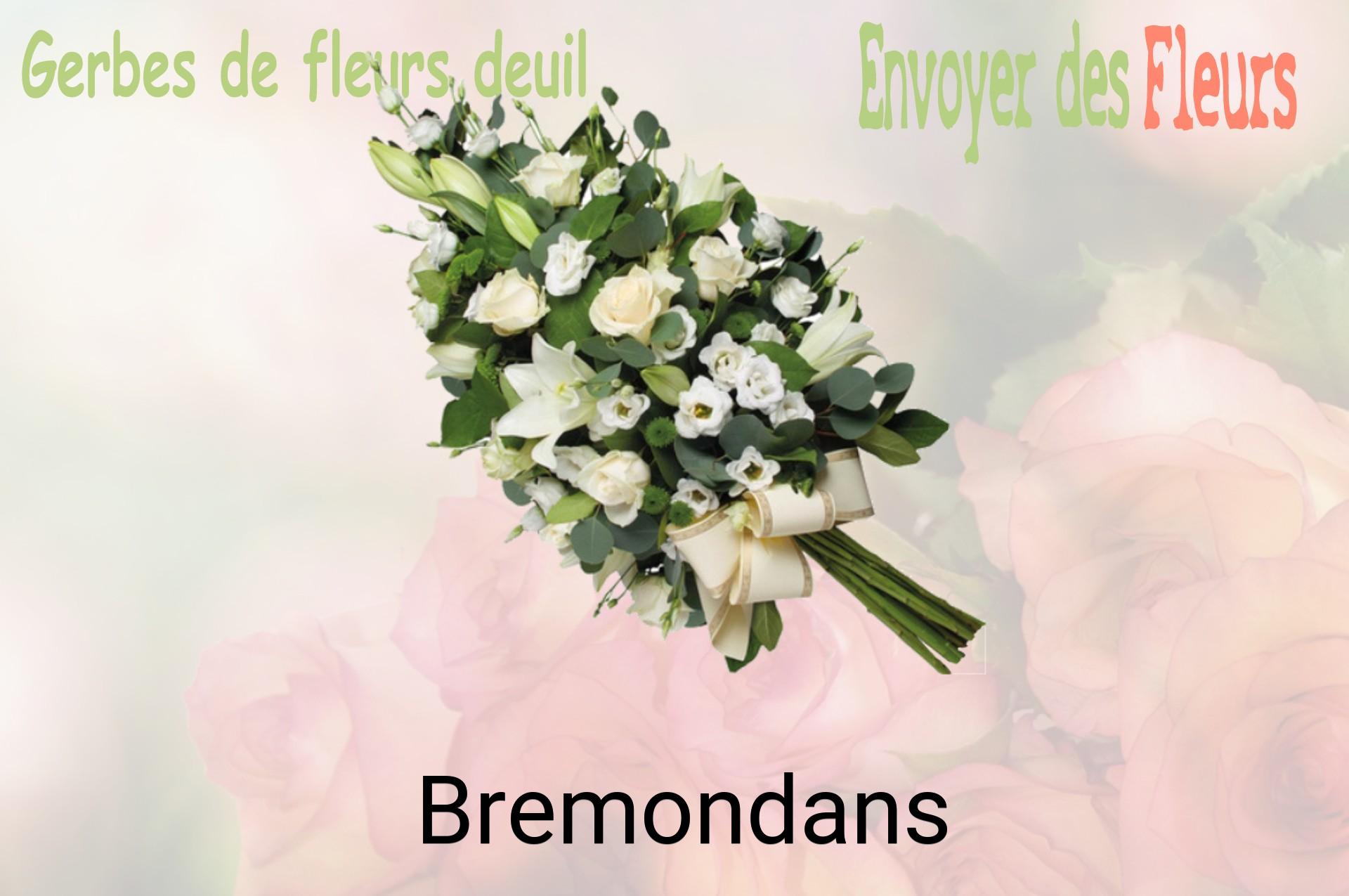 Gerbe de fleurs de deuil livrée à Bremondans